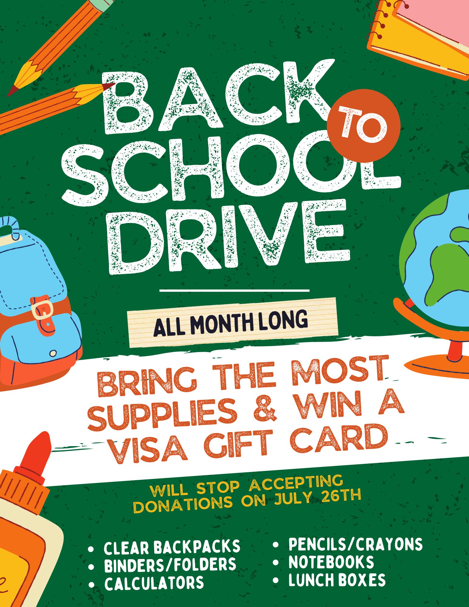 Back to School Drive flyer